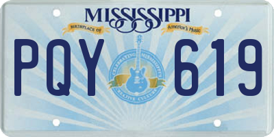 MS license plate PQY619