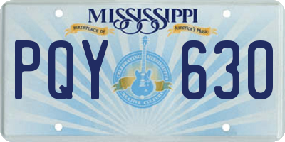 MS license plate PQY630
