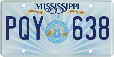 MS license plate PQY638
