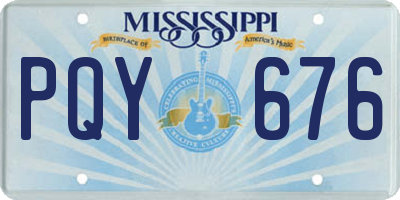 MS license plate PQY676