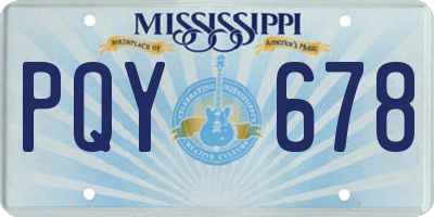 MS license plate PQY678