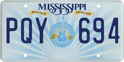 MS license plate PQY694
