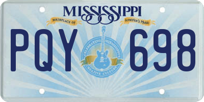 MS license plate PQY698
