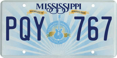 MS license plate PQY767