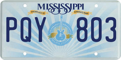 MS license plate PQY803