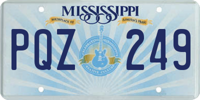 MS license plate PQZ249