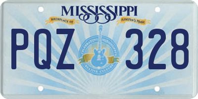 MS license plate PQZ328