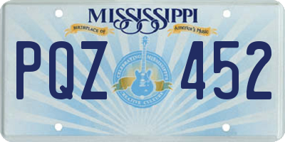 MS license plate PQZ452