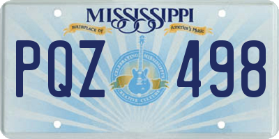 MS license plate PQZ498
