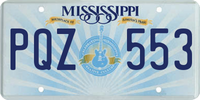 MS license plate PQZ553