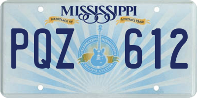 MS license plate PQZ612
