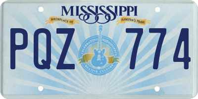 MS license plate PQZ774