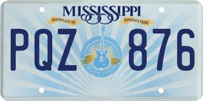 MS license plate PQZ876