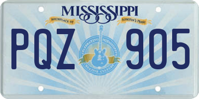 MS license plate PQZ905