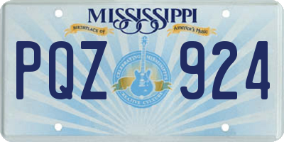 MS license plate PQZ924