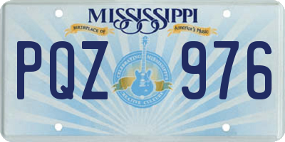 MS license plate PQZ976