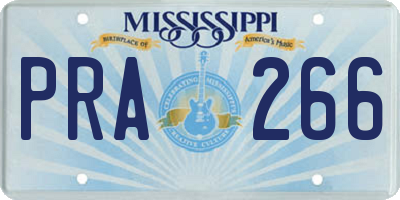 MS license plate PRA266