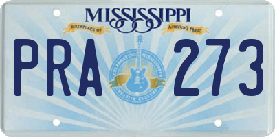 MS license plate PRA273
