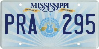 MS license plate PRA295