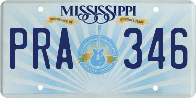 MS license plate PRA346