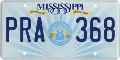 MS license plate PRA368