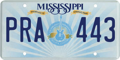 MS license plate PRA443
