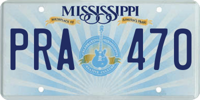 MS license plate PRA470