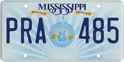 MS license plate PRA485