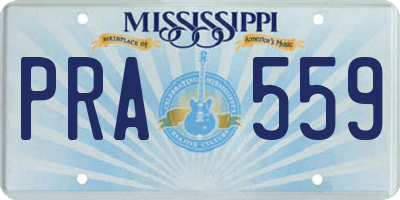 MS license plate PRA559