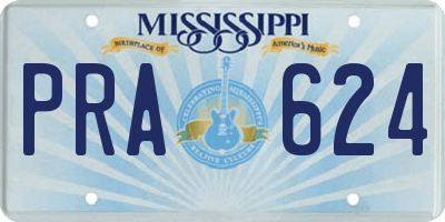 MS license plate PRA624
