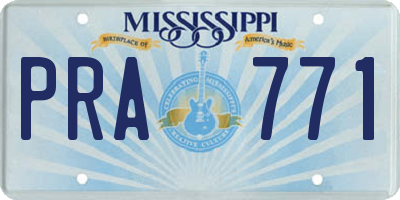 MS license plate PRA771