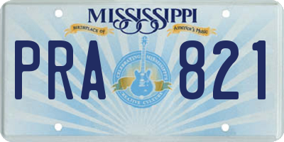 MS license plate PRA821