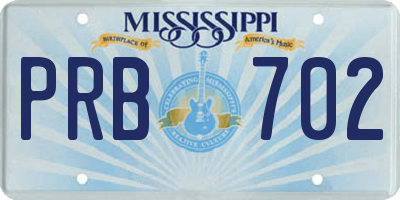 MS license plate PRB702
