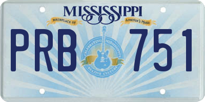 MS license plate PRB751
