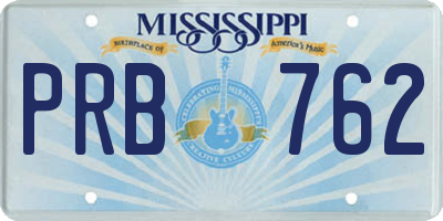 MS license plate PRB762