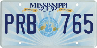 MS license plate PRB765