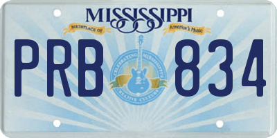 MS license plate PRB834