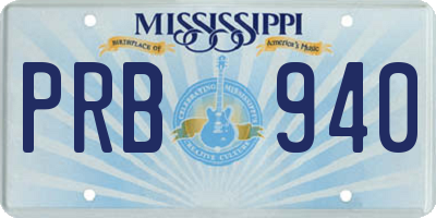 MS license plate PRB940