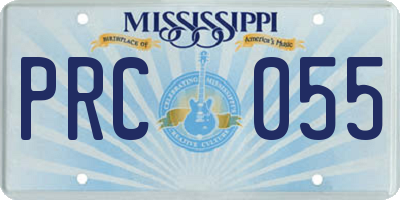 MS license plate PRC055