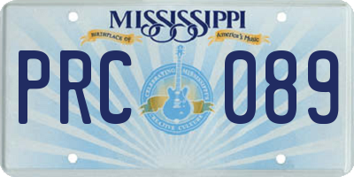 MS license plate PRC089