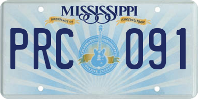 MS license plate PRC091