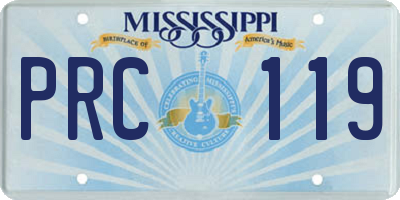 MS license plate PRC119