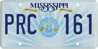 MS license plate PRC161