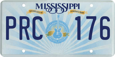 MS license plate PRC176