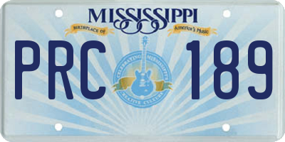 MS license plate PRC189