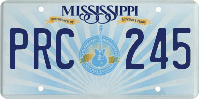 MS license plate PRC245