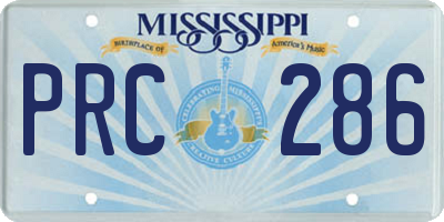 MS license plate PRC286
