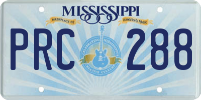 MS license plate PRC288