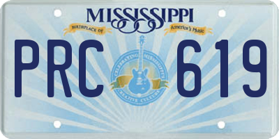 MS license plate PRC619