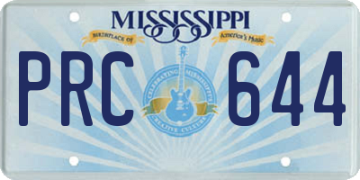 MS license plate PRC644